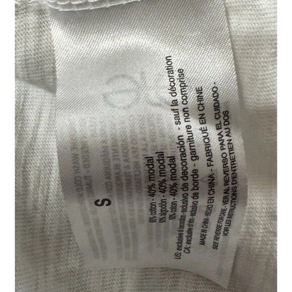 Ella Moss Eyelet Embroidered Flounce White Tee Sz S Cotton Modal Babydoll Boho - Picture 3 of 4